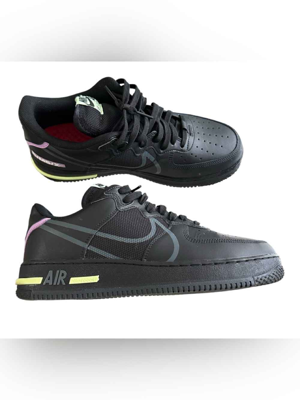 Nike Air Force 1 React Violet Star black Men’s Size 10.5 Excellent condition.